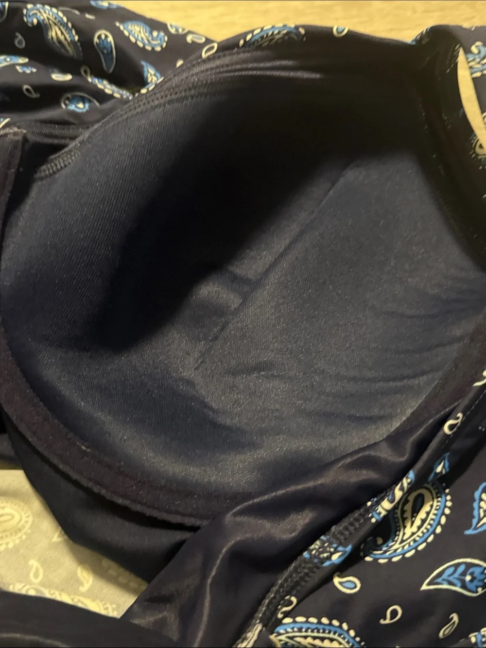 Lands'‎ End Navy Paisley Tankini Top